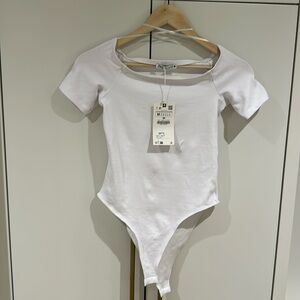 Zara white bodysuit with tags size M.